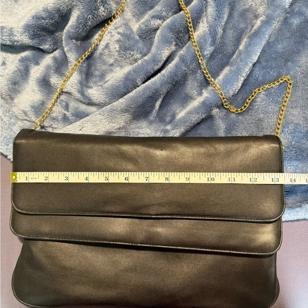 Vintage Elegant Black Chain Strap Clutch and Crossbody Bag